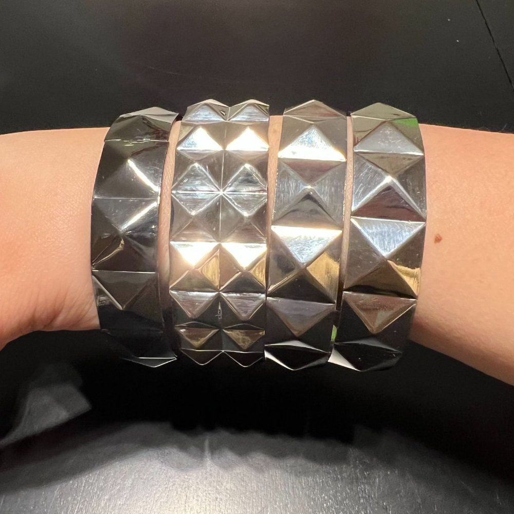 Bundle Silver Bangle Bracelets - image 6